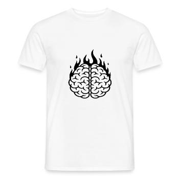 Burning Brain - Brain Mental Health Logo - Men's T-Shirt - white - Front - AI Model Male 178 dark (178cm)
