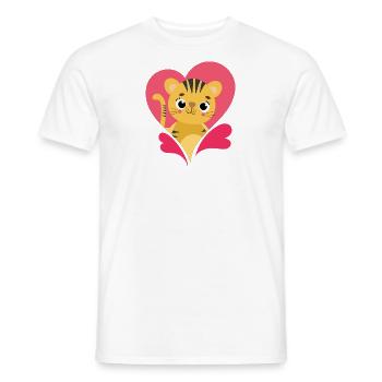Herz für alle Tiere Süß Love Liebe - Männer T-Shirt - Weiß - Vorne - AI Model Male 178 dark (178cm)