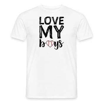 Love My Boys - baseball - Men's T-Shirt - white - Front - AI Model Male 178 dark (178cm)