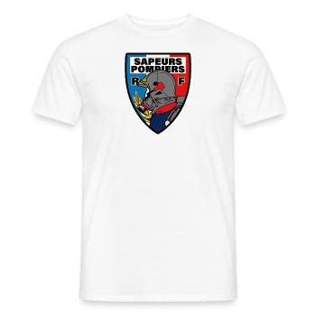 fanion t-shirt sapeurs pompiers de France Fanion - T-shirt homme - blanc - Devant - AI Model Male 178 dark (178cm)