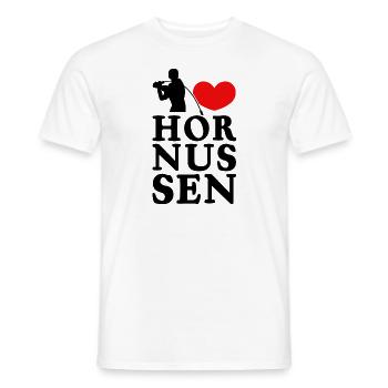 I love Hornussen Shirt weiss - Männer T-Shirt - Weiß - Vorne - AI Model Male 178 dark (178cm)