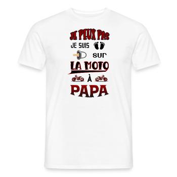 Bébé Trop Occupé Sur La Moto à Papa - T-shirt homme - blanc - Devant - AI Model Male 178 dark (178cm)