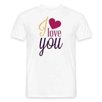 I love you elegant Valentine's Day - Men's T-Shirt - white - Front - AI Model Male 178 dark (178cm)