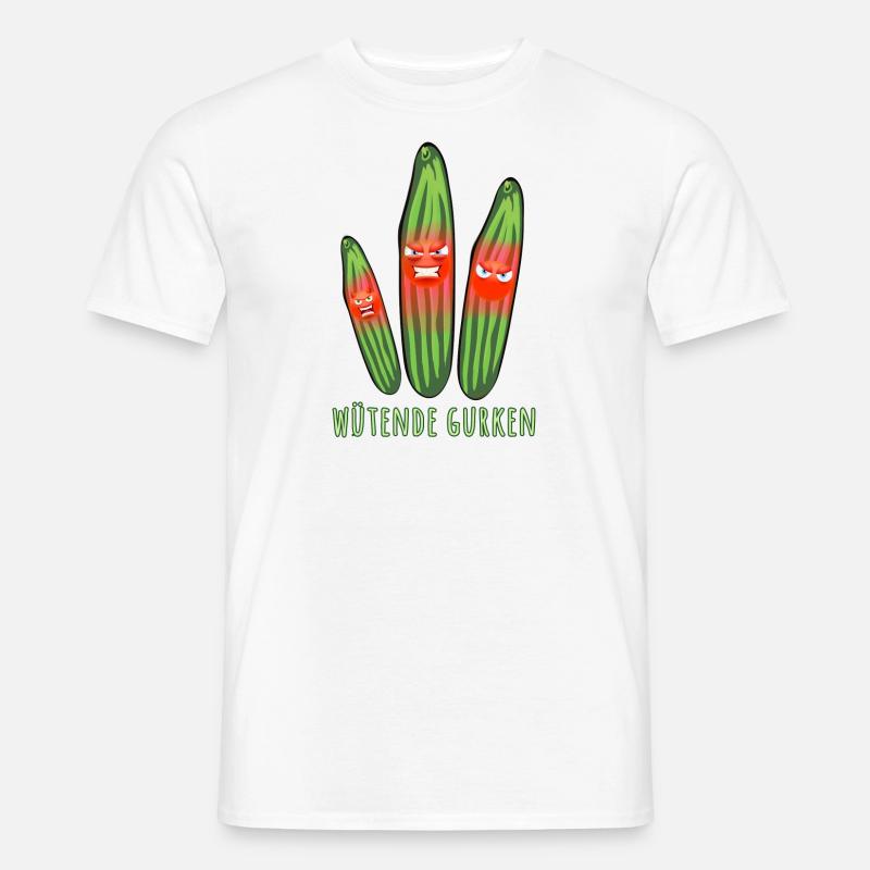 Wütende Gurke, Gurken, Comic, Gurke - Männer T-Shirt - Weiß