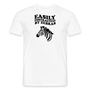 Easily DIstracted By Zebras Zebra - Männer T-Shirt - Weiß - Vorne - AI Model Male 178 dark (178cm)