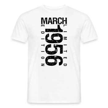 Birthday March 1956 March born in March - Men's T-Shirt - white - Front - AI Model Male 178 dark (178cm)