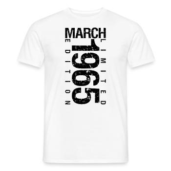 Birthday March 1965 March born in March - Men's T-Shirt - white - Front - AI Model Male 178 dark (178cm)