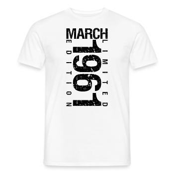 Anniversaire Mars 1961 Mars né en Mars - T-shirt homme - blanc - Devant - AI Model Male 178 dark (178cm)