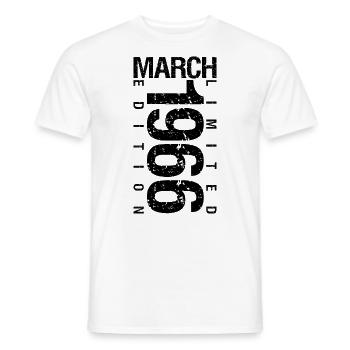 Anniversaire Mars 1966 Mars né en Mars - T-shirt homme - blanc - Devant - AI Model Male 178 dark (178cm)