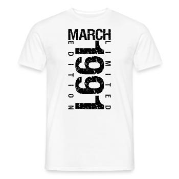Anniversaire Mars 1991 Mars né en Mars - T-shirt homme - blanc - Devant - AI Model Male 178 dark (178cm)