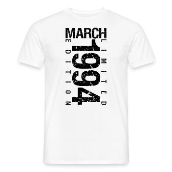 Anniversaire Mars 1994 Mars né en Mars - T-shirt homme - blanc - Devant - AI Model Male 178 dark (178cm)