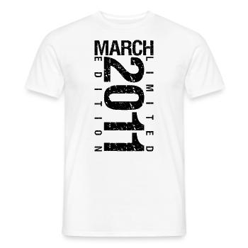 Birthday March 2011 March born in March - Men's T-Shirt - white - Front - AI Model Male 178 dark (178cm)