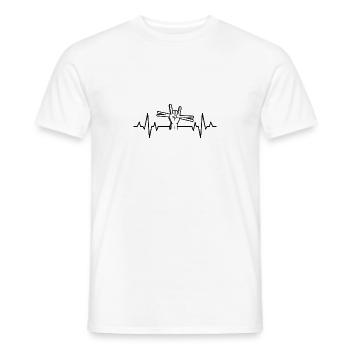 Batterie, Tambour, Musique, Instrument - T-shirt homme - blanc - Devant - AI Model Male 178 dark (178cm)