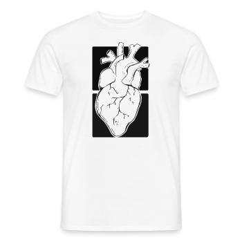Conception de tatouage d’orgue / cœur noir et blanc - T-shirt homme - blanc - Devant - AI Model Male 178 dark (178cm)
