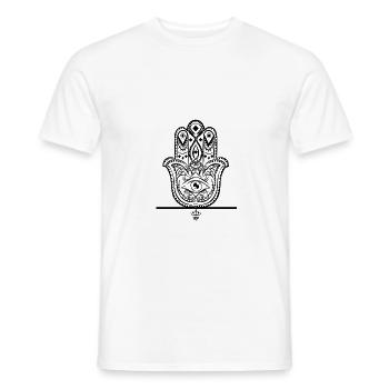 La main de Fatima Black - T-shirt homme - blanc - Devant - AI Model Male 178 dark (178cm)