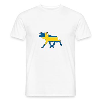 Moose Swedish flag Sweden Moose gift idea - Men's T-Shirt - white - Front - AI Model Male 178 dark (178cm)