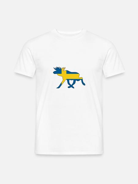 Eland Zweedse vlag Zweden Eland cadeau idee - Heren T-shirt - wit