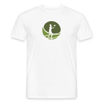 Badminton Racket Badminton Player - Men's T-Shirt - white - Front - AI Model Male 178 dark (178cm)