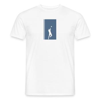Volleyball Beach Ball Dredging Volleyball Player - Men's T-Shirt - white - Front - AI Model Male 178 dark (178cm)