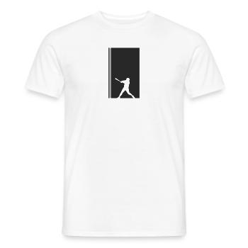 Balle molle Joueur de softball Baseball - T-shirt homme - blanc - Devant - AI Model Male 178 dark (178cm)