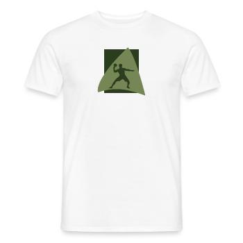 Tennis de table Raquette de tennis de table - T-shirt homme - blanc - Devant - AI Model Male 178 dark (178cm)