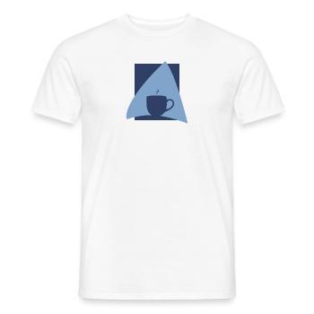 Kaffebønne cappuccino kaffekop - Mænd T-shirt - hvid - Foran - AI Model Male 178 dark (178cm)