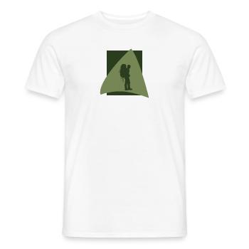 Backpack Hike Hiking - Men's T-Shirt - white - Front - AI Model Male 178 dark (178cm)