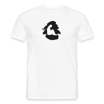 Fil d’aiguille à coudre - T-shirt homme - blanc - Devant - AI Model Male 178 dark (178cm)