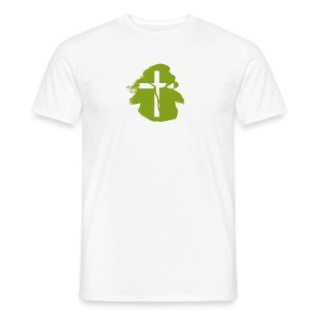 Cross Bible Verse Christian - Men's T-Shirt - white - Front - AI Model Male 178 dark (178cm)