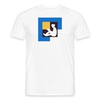 Lire l’auteur - T-shirt homme - blanc - Devant - AI Model Male 178 dark (178cm)