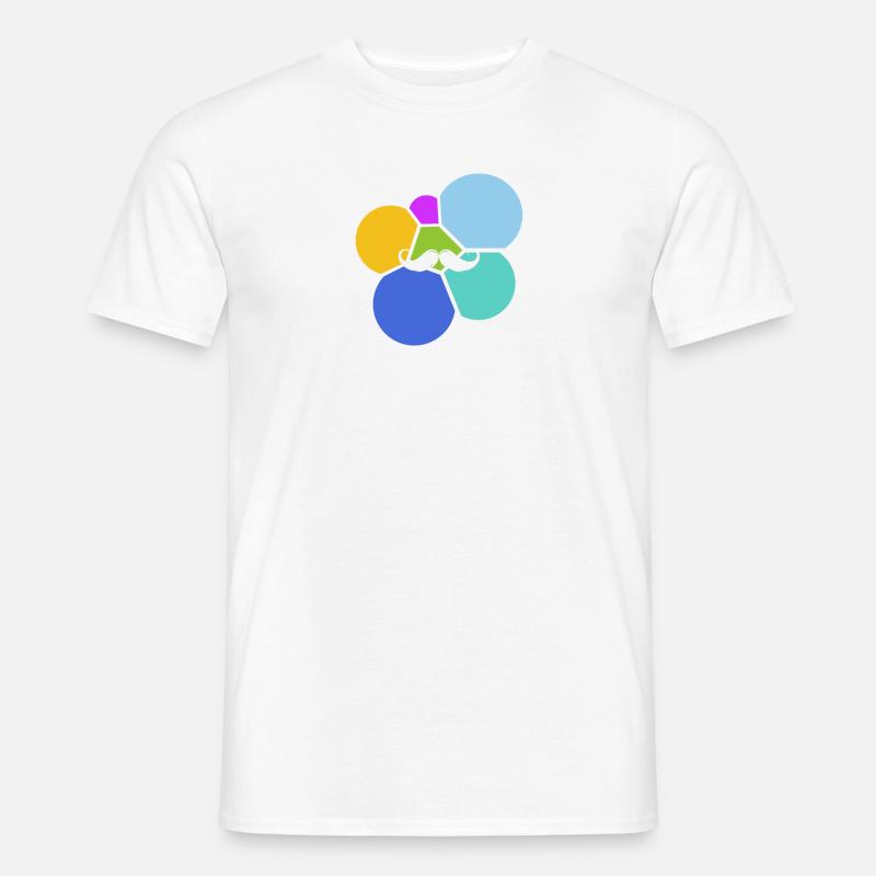 Bart Gesichtsbehaarung Hipster - Männer T-Shirt - Weiß