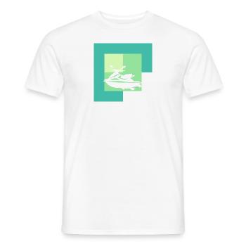Sports nautiques Bateau à moteur Wakeskate - T-shirt homme - blanc - Devant - AI Model Male 178 dark (178cm)