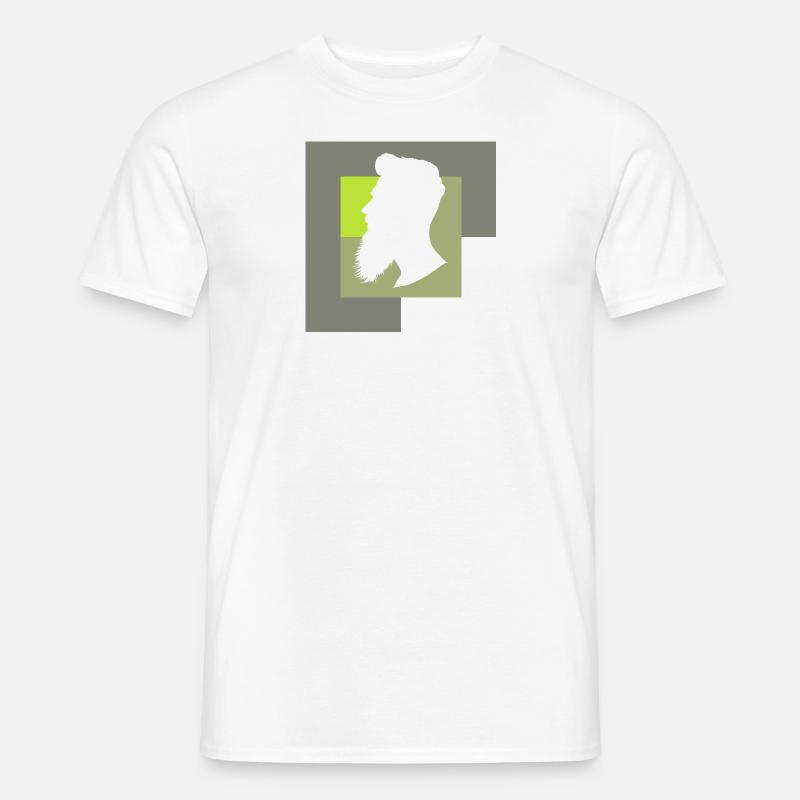 Schnurrbart Hipster Baertig - Männer T-Shirt - Weiß