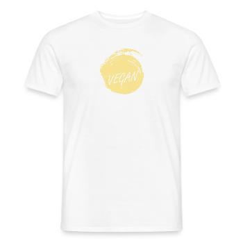 Veganistische veganist dierenrechten - Heren T-shirt - wit - Voor - AI Model Male 178 dark (178cm)