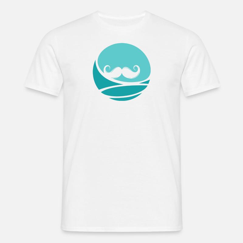 Schnurrbart Bart - Männer T-Shirt - Weiß