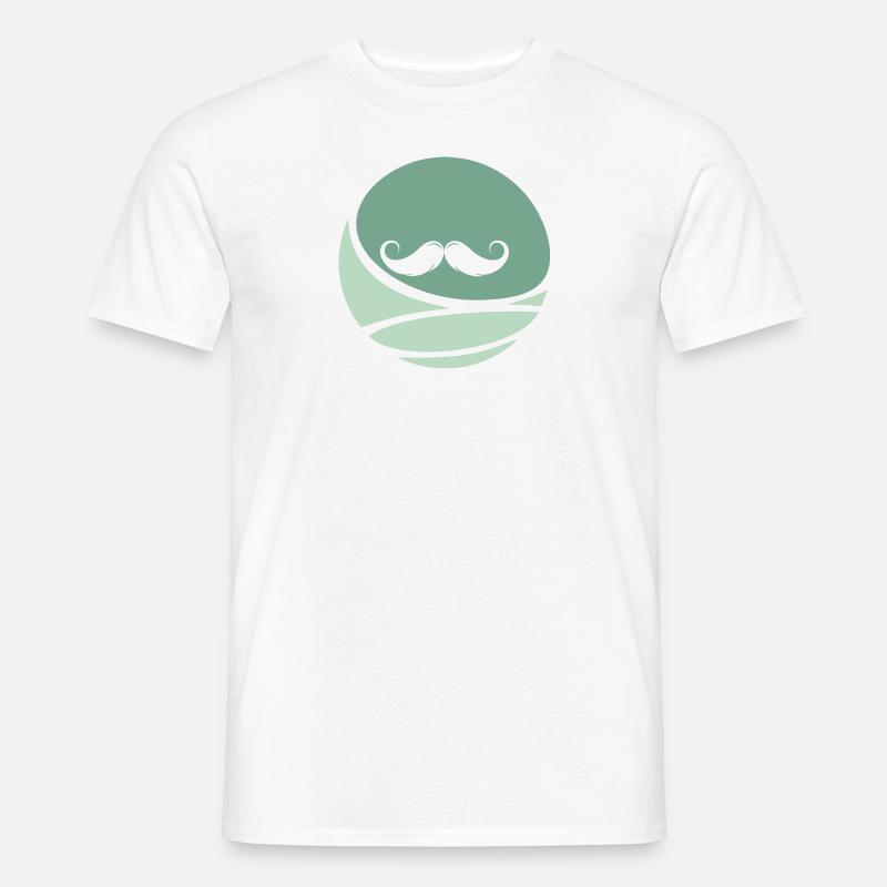 Schnurrbart Gesichtsbehaarung - Männer T-Shirt - Weiß
