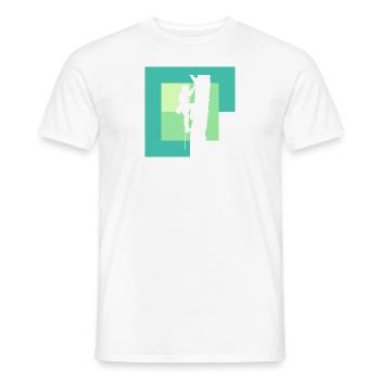 Crampons grimpants d’arbre - T-shirt homme - blanc - Devant - AI Model Male 178 dark (178cm)