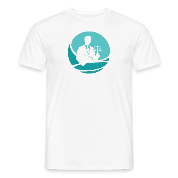 Juge de droit - T-shirt homme - blanc - Devant - AI Model Male 178 dark (178cm)