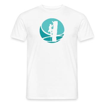 Escalade dans les arbres Ascension - T-shirt homme - blanc - Devant - AI Model Male 178 dark (178cm)