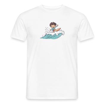 Surfer Surfing California - Men's T-Shirt - white - Front - AI Model Male 178 dark (178cm)