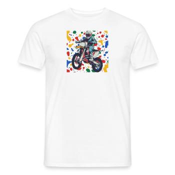 Dirt Bike Motocross Bike - T-shirt homme - blanc - Devant - AI Model Male 178 dark (178cm)