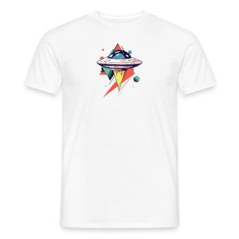 UFO Fantascienza Alieno - T-shirt uomo - bianco - Fronte - AI Model Male 178 dark (178cm)