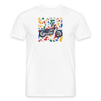 Moto Dirt Bike Motard - T-shirt homme - blanc - Devant - AI Model Male 178 dark (178cm)