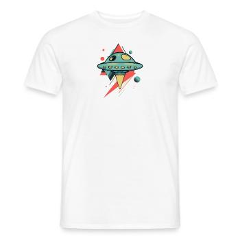 UFO Alien - Men's T-Shirt - white - Front - AI Model Male 178 dark (178cm)