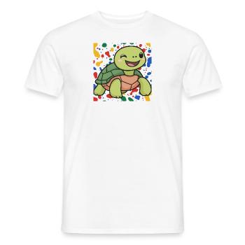 Turtle Slow - Men's T-Shirt - white - Front - AI Model Male 178 dark (178cm)
