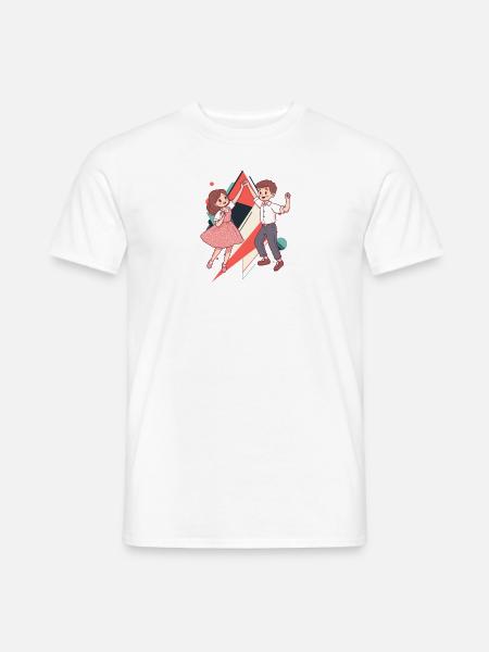 Tanzpaar Foxtrott - Männer T-Shirt - Weiß