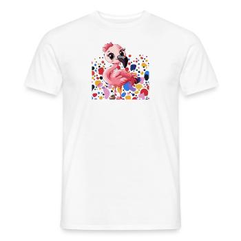 Flamingo Flamenco Tierliebe - Männer T-Shirt - Weiß - Vorne - AI Model Male 178 dark (178cm)