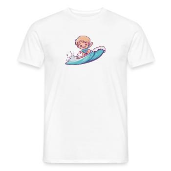 Surfer Surfing Surfer Girl - Men's T-Shirt - white - Front - AI Model Male 178 dark (178cm)
