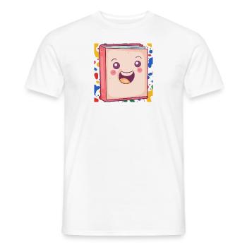 Reading Book - Men's T-Shirt - white - Front - AI Model Male 178 dark (178cm)