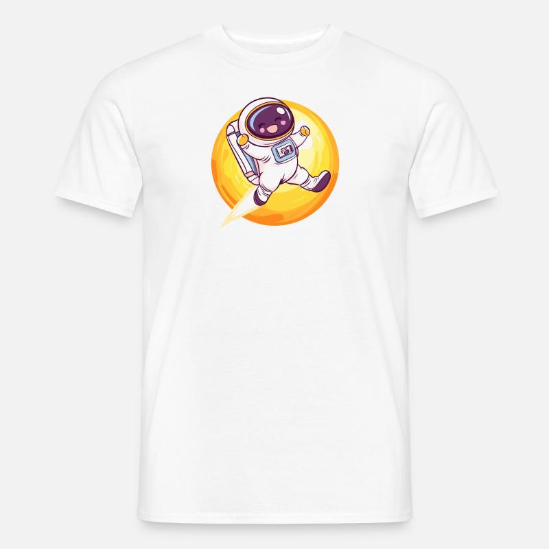 Astronaut Rakete - Männer T-Shirt - Weiß